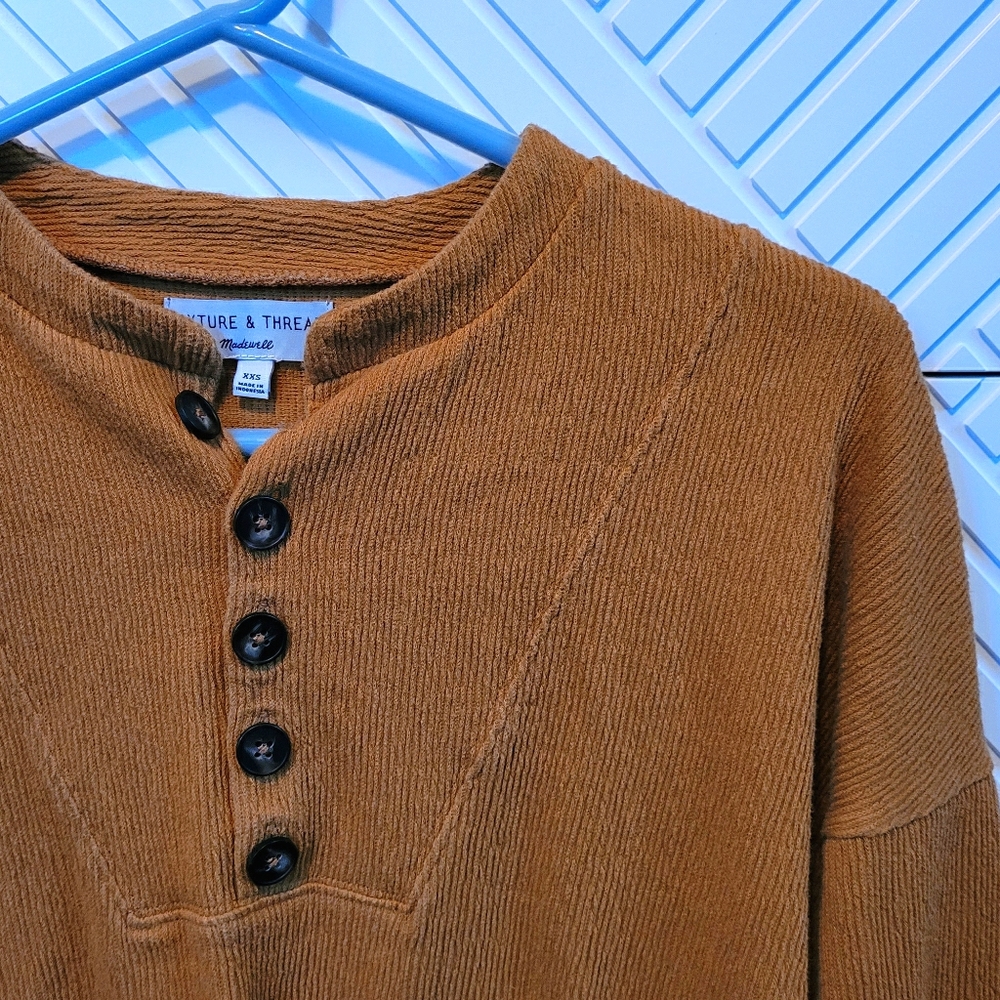 Madewell Texture & Thread Boxy Cut Henley Top